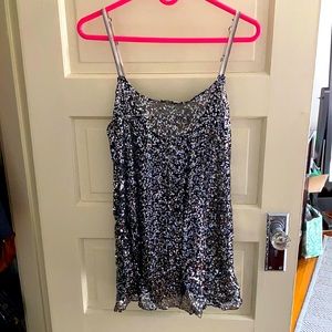 Sequin sheer tunic